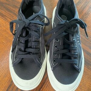 Stella McCartney Black Canvas Sneakers with Ivory Sole